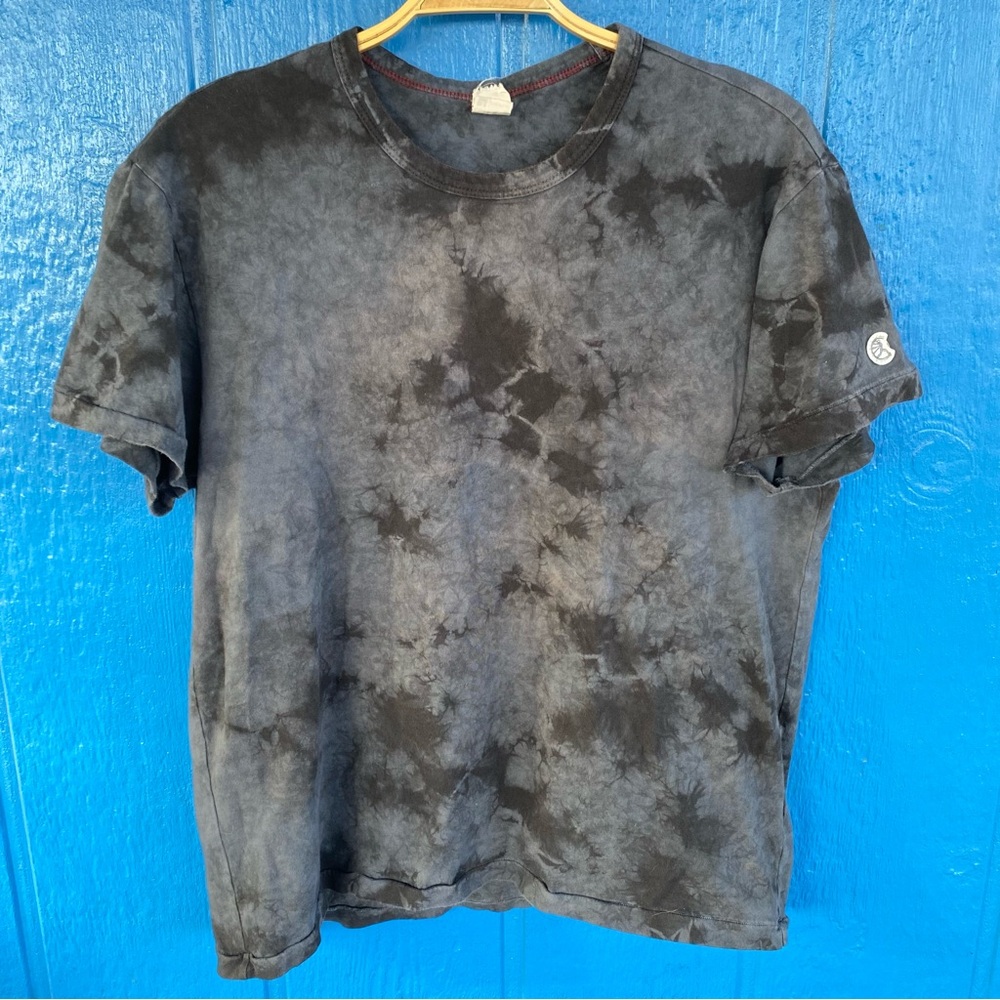 Todd Snyder Men's Short Sleeve Tie-Dye Crewneck T-Shirt in Black and Gray